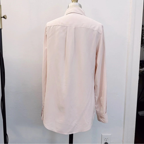 Go Silk Charmeuse Shirt Button Down Front Blouse Light Pink - Picture 5 of 10